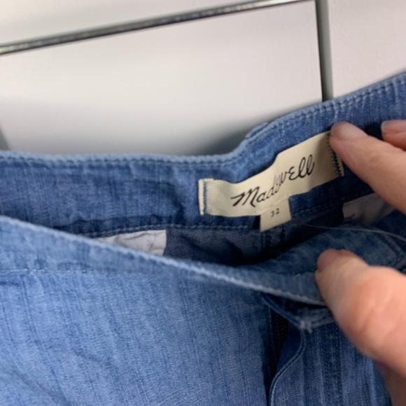 NWT Madewell Size 32 Pintuck Denim Shorts Chambray - Picture 4 of 6